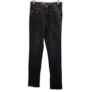 Pilcro high-rise slim jeans with ankle slits 29 black wash denim